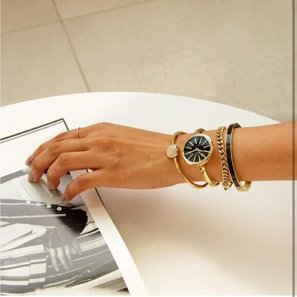 Stacking watch and bangle set - green - Picture 3 of 7